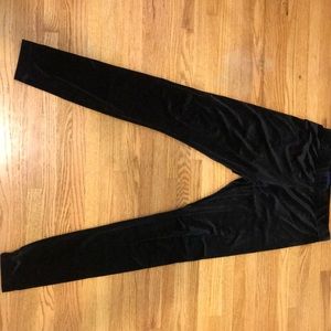 Black velvet leggings